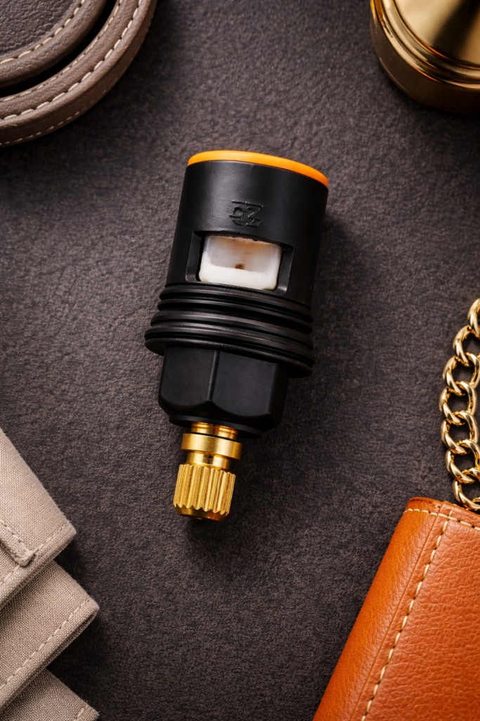 Premium black ceramic faucet cartridge with brass stem for bathroom and kitchen mixer taps